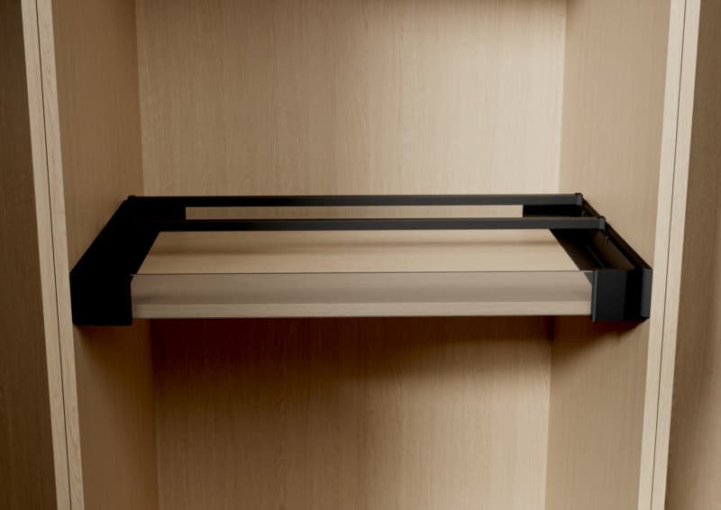 43" x 1" Conero Top Shoe Rail, Black, 20/Box