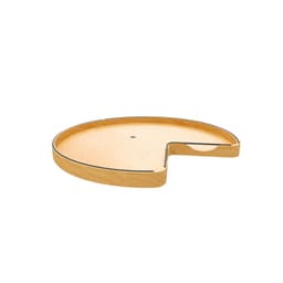 32" Craftsman Kidney Lazy Susan for Corner Base Cabinet with Swivel Bearing/Black Accent, Light Brown