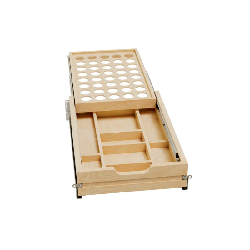 4WTCD 15" Two Tiered K-CUP Drawer Organizer with BLUMOTION Soft-Close, Semi-Gloss