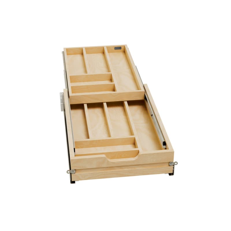 4WTCD 15" 11-Conmpartment Two Tiered Cutlery Drawer with BLUMOTION Soft-Close, Semi-Gloss