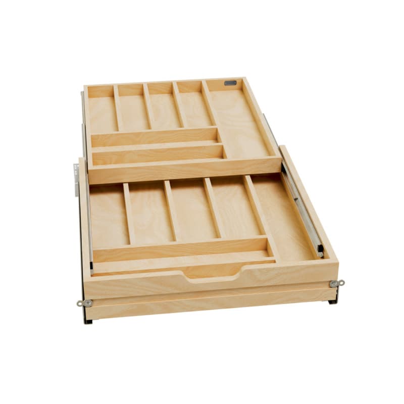 4WTCD 21" 14-Conmpartment Two Tiered Cutlery Drawer with BLUMOTION Soft-Close, Semi-Gloss