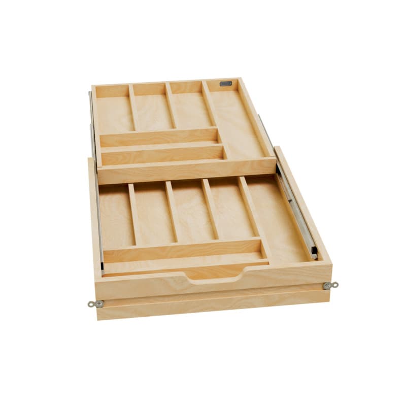 4WTCD 19-1/2" 13-Compartments Two Tiered Cutlery Drawer with Mounting Hardware, Semi-Gloss