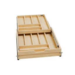 4WTCD 19-1/2" 13-Compartments Two Tiered Cutlery Drawer with BLUMOTION Soft-Close, Semi-Gloss