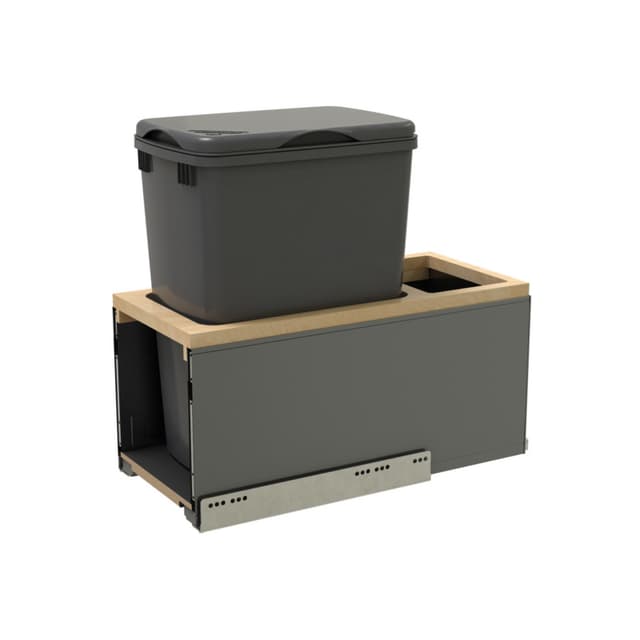 Rev-A-Shelf Corporation Bottom Mount Trash Pullout, 5LB Series, Single 32 Quart Bin, for 10-1/2" Openings