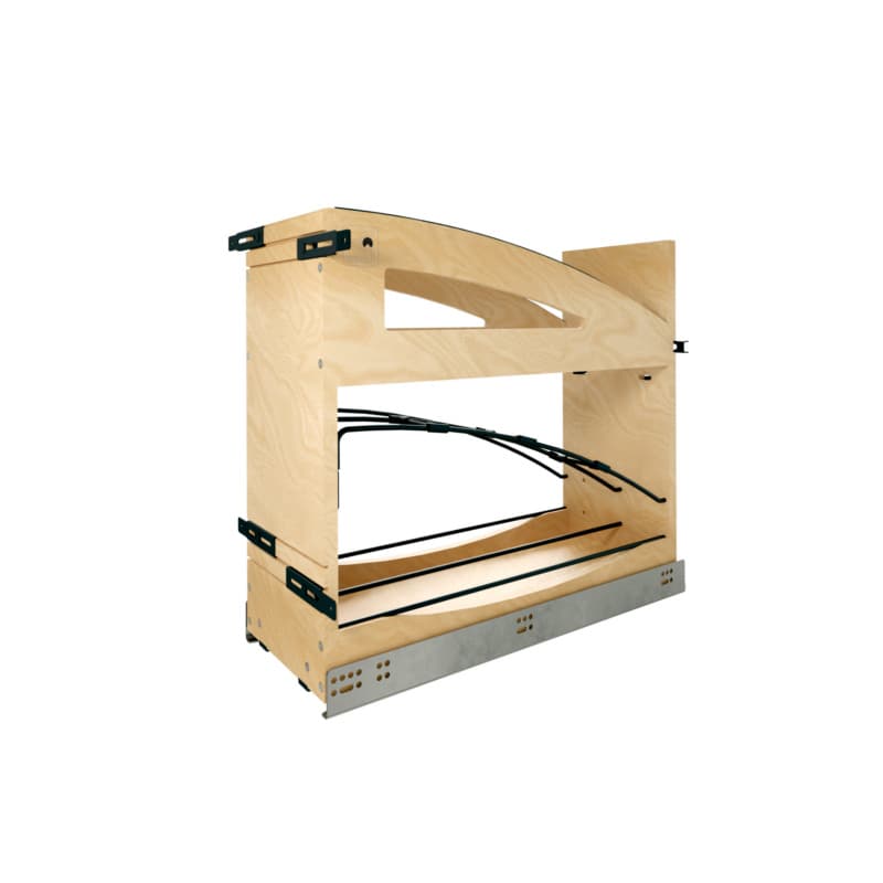 8" Craftsman Base Cabinet Pullout with Tray Divider/Foil Wrap Holder for 12" Base Cabinets, Light Brown