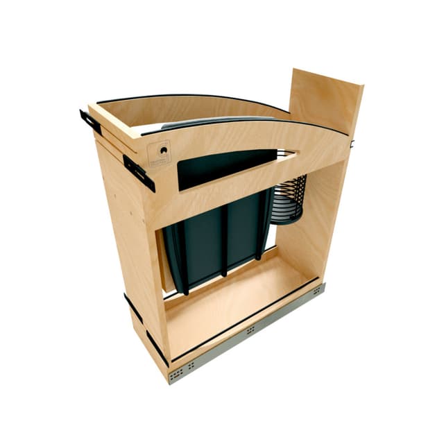 448KB Craftsman Series Maple Base Cabinet Pullout w/Knife Block & Utensil Bins, Rev-A-Shelf