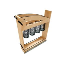 5" Craftsman Utensil Pullout Organizer with Black Accents for 9" Base Cabinets, Light Brown