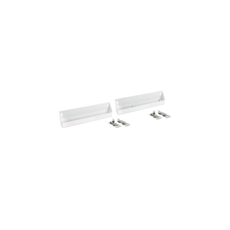 14" White Sink Front Tip-Out Tray Set with 2-Pair Hinges
