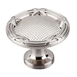 1-1/4" Edwardian Ribbon & Reed Knob, Brushed Satin Nickel