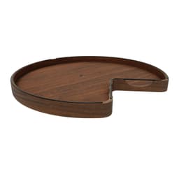 28" Kidney 1 Tray Wood Lazy Susan with Steel Swivel Bearing