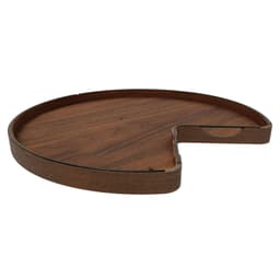 32" Kidney 1 Tray Wood Lazy Susan with Steel Swivel Bearing