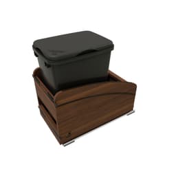 4WCCC Series Single 35 QT Bin Bottom Mount Waste Containers for 15" Cabinet, Black