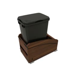 4WCCC Series Single 50 QT Bin Bottom Mount Waste Containers for 15" Cabinet, Black