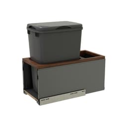 Single 30 QT Bottom-Mount LEGRABOX Waste Container Pullout, BLUMOTION Soft-Closing, Gray