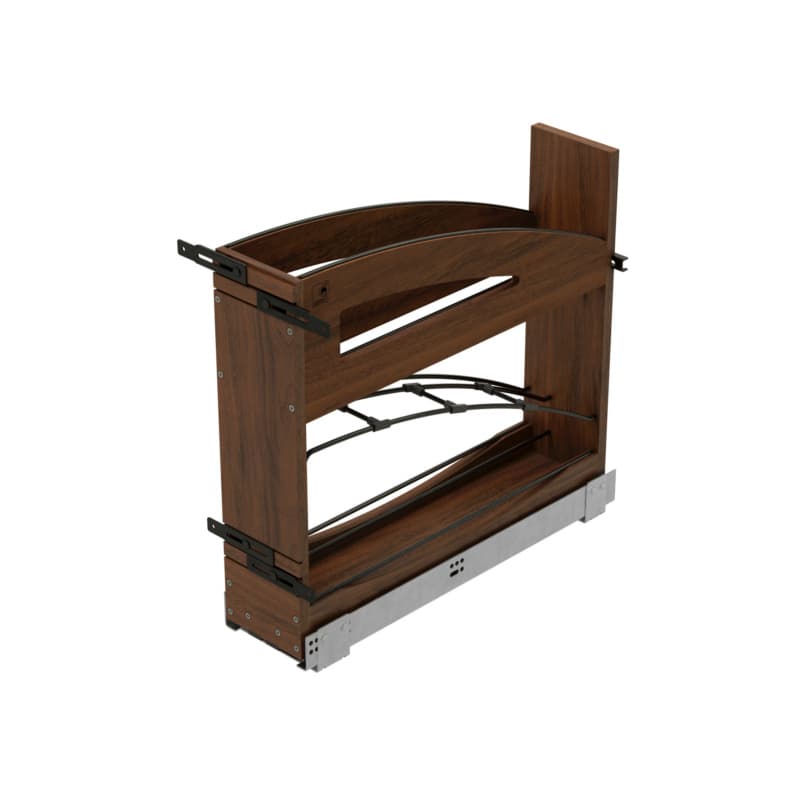 5" Craftsman Base Cabinet Pullout with Tray Divider/Foil Wrap Holder for 9" Base Cabinets, Dark Brown
