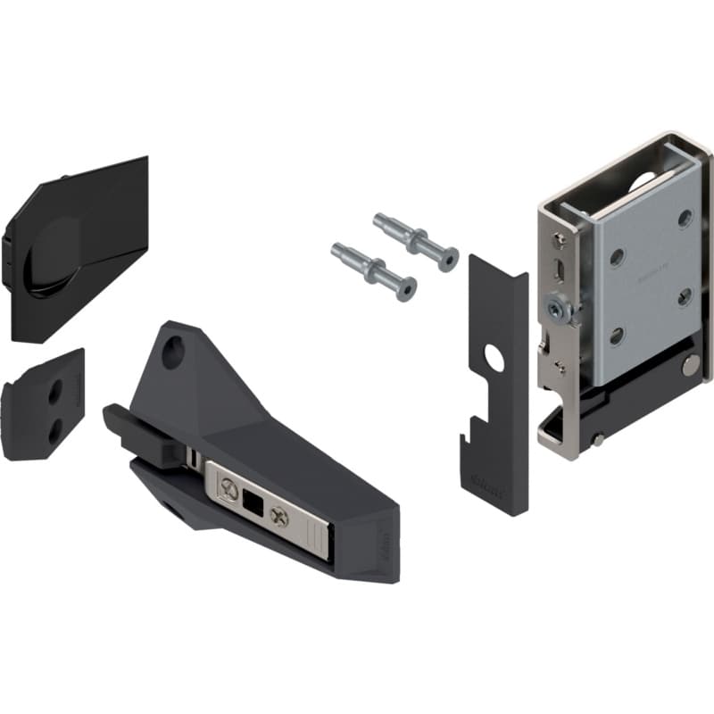 REVEGO uno Left Hand Assembly Set for One Double Doors, Black/Zinc-Plated