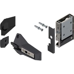 REVEGO uno Left Hand Assembly Set for One Double Doors, Black/Zinc-Plated