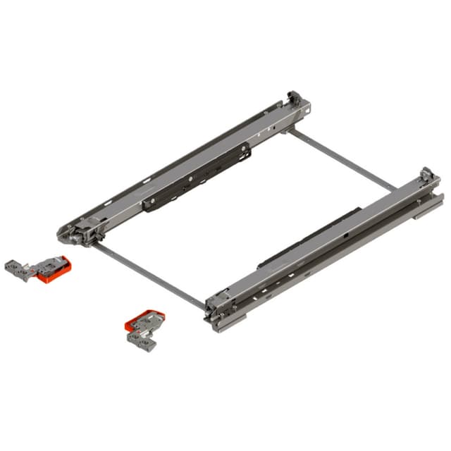 18" Movento 769 Waste/Recycle Set Undermount Drawer Slide for 5/8" Drawer Material, 135 lb Capacity Over-travel with BLUMOTION Soft-Closing