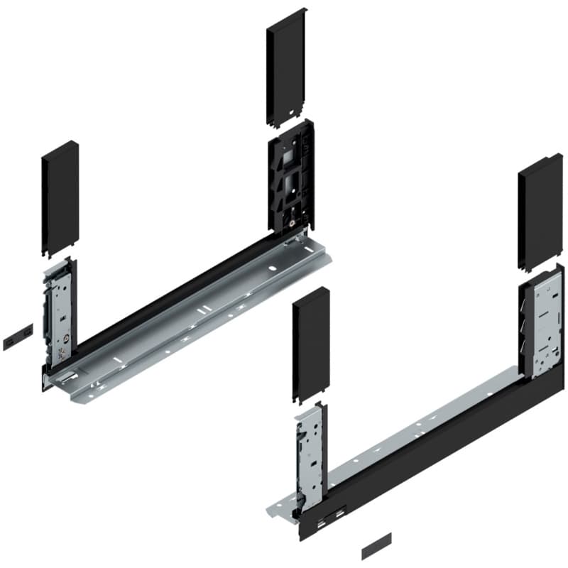 17-23/32" Legrabox Drawer System C Height 6-31/32", Carbon Black Matte