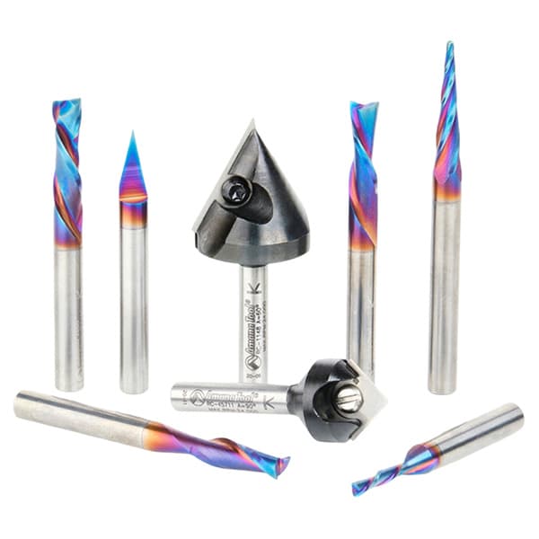 8-Piece CNC General Purpose Router Bit Set, 1/4" Shank