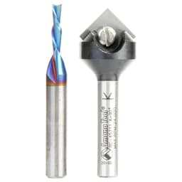 2-Pieces CNC General Purpose Router Bit, 1/4" Shank