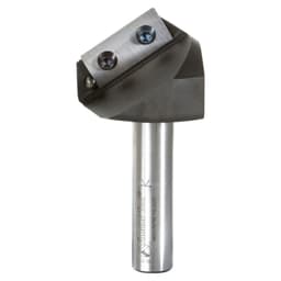 2mm Tip x 37/64" x 1-47/64" Dia Solid Carbide Insert Knife 110° Double Edge Folding V-Groove Bit for Shaping Composite Panels, 1/2" Shank