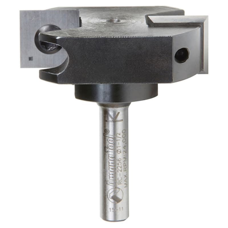 1-1/2" Dia x 15/32" Insert Carbide Mini Spoilboard Surfacing, Rabbeting, Flycutter, Slab Leveler/Surface Planer Router Bit, 6mm Shank