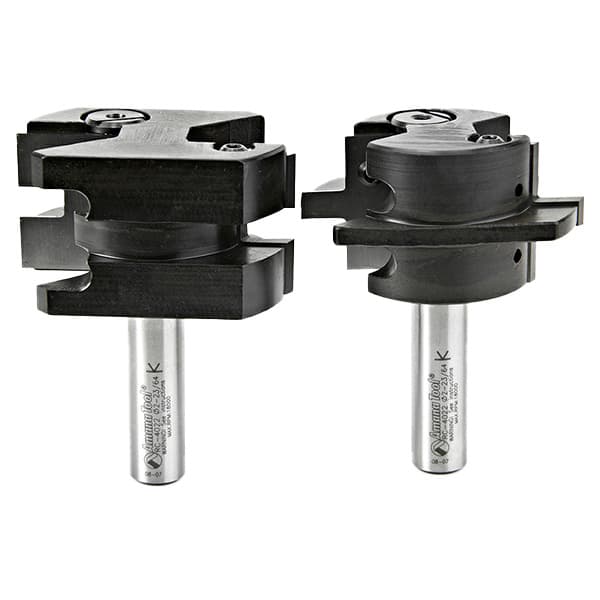 2-3/8" Dia x 1-3/16" Mission Style Adjustable Insert Tongue/Groove Bit Set, 2 Flute, 1/2" Shank