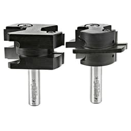 2-3/8" Dia x 1-3/16" Mission Style Adjustable Insert Tongue/Groove Bit Set, 2 Flute, 1/2" Shank