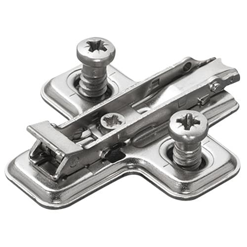 Domi Snap-On 1-Cam Steel Mounting Plate with Euro Screw, Nickel-Plated, 0mm
