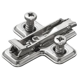 Domi Snap-On 1-Cam Steel Mounting Plate with Euro Screw, Nickel-Plated, 0mm
