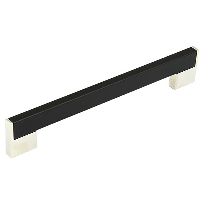 224mm Tenor Cabinet Pull, Satin Nickel/Espresso Brown