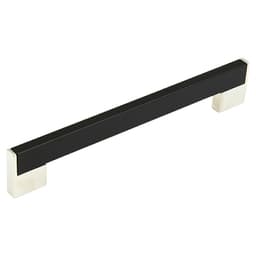 224mm Tenor Cabinet Pull, Satin Nickel/Espresso Brown