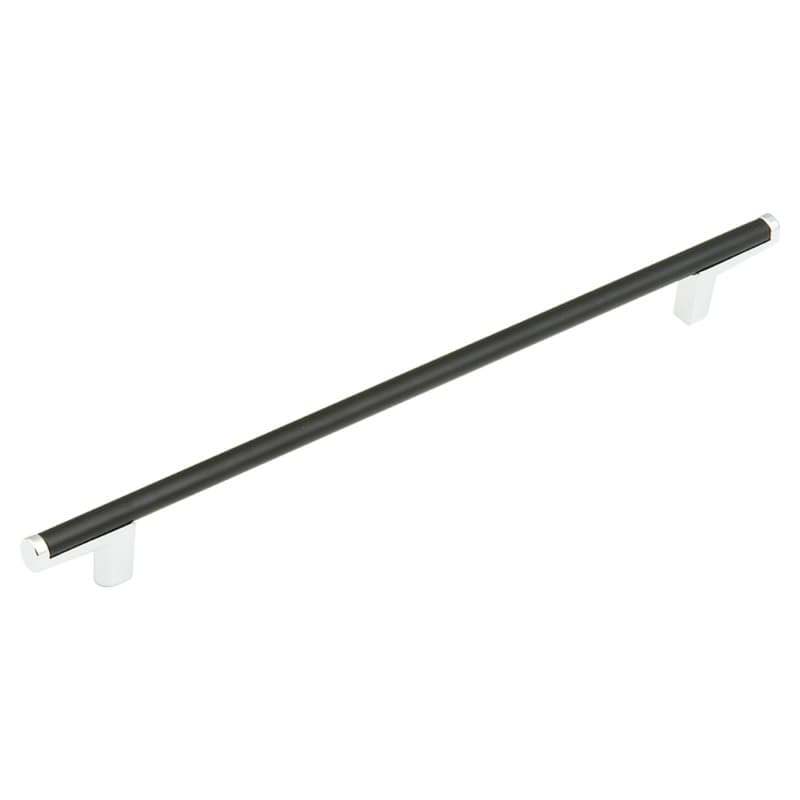 12-5/8" Regatta Cabinet Pull, Matte Black/Chrome