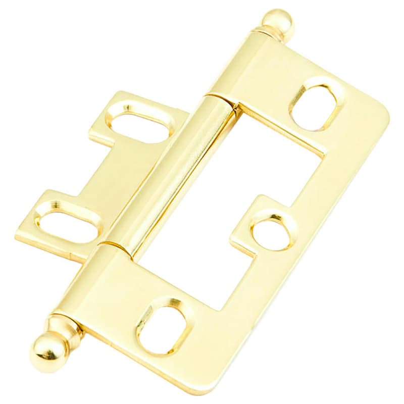 3" Non-Mortise Ball Tip Hinge, Polished Brass