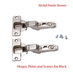 Inset Door Hinge Kit for KV Pocket Door Slides for 3/4" Door Thickness, 3/4" Cup Diameter, Self-Closing, Black