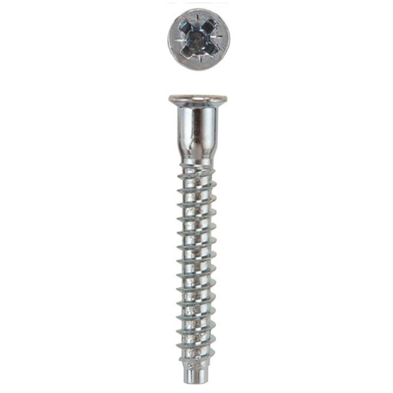 #5 x 50mm Flat Head Confirmat Screw, Pozi Drive Coarse Thread and Blunt Point, Box of 1 Thousand by US Futaba