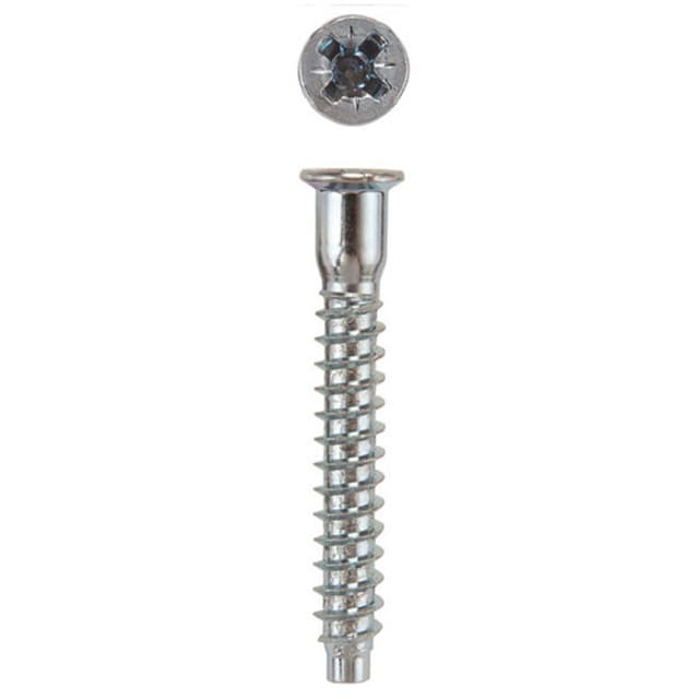 #5 x 50mm Flat Head Confirmat Screw, Pozi Drive Coarse Thread and Blunt Point, Box of 1 Thousand by US Futaba