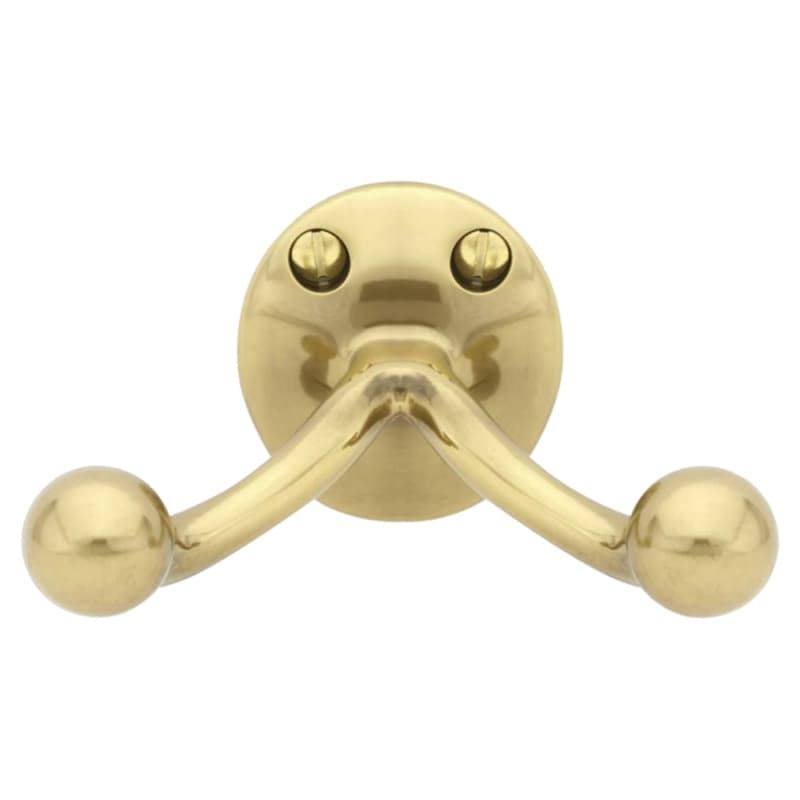 1-3/4" Traditional Double Hook, Polished Brass