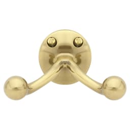 1-3/4" Traditional Double Hook, Polished Brass