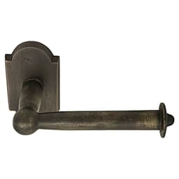 6-1/2" Sandcast Bronze #4 Rosette Bar Paper Holder, Tumbled White Bronze