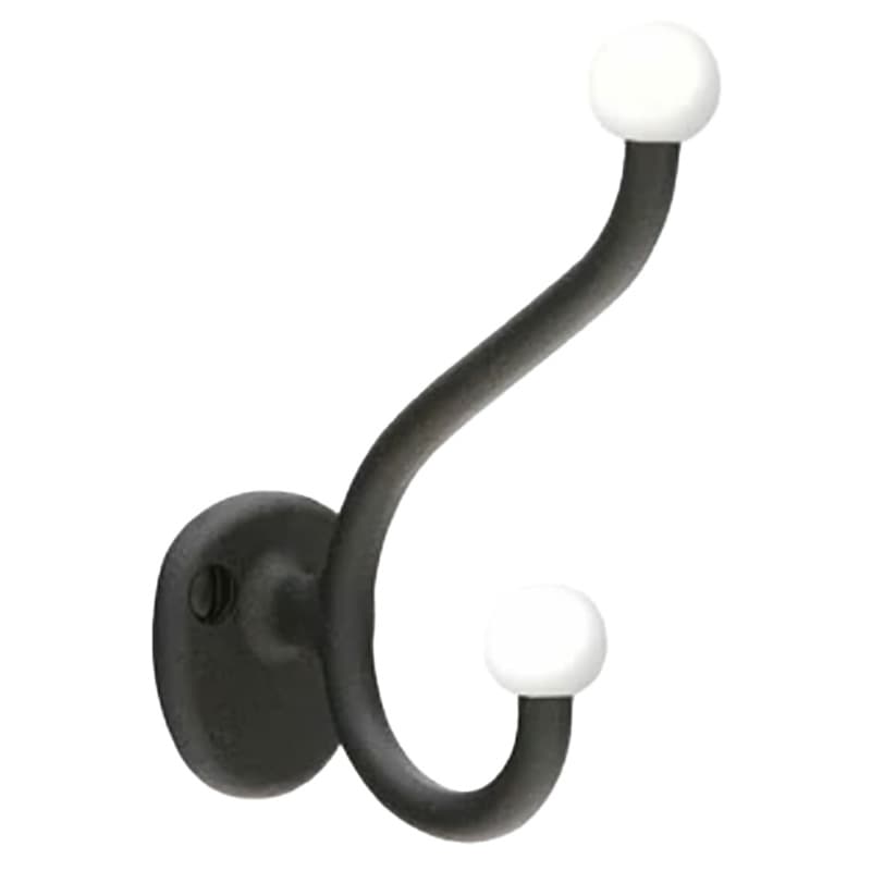 3-13/16" Wrought Robe Hook, Flat Black Steel