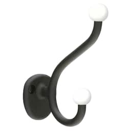 3-13/16" Wrought Robe Hook, Flat Black Steel