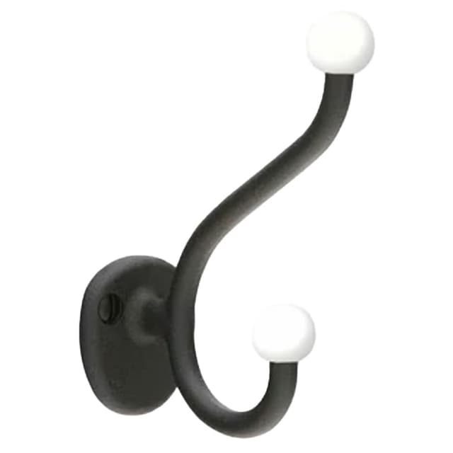 3-13/16" Wrought Robe Hook, Flat Black Steel