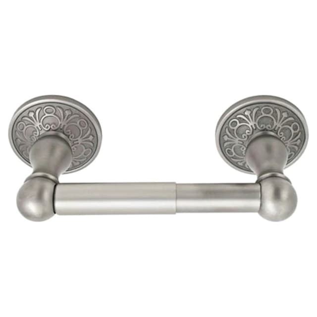 6" Traditional #8 Rosette Brass Spring Rod Paper Holder, Polished Brass