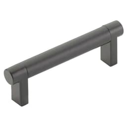 3-1/2" Select Rectangular Stem Smooth Cabinet Pull, Satin Copper/Flat Black