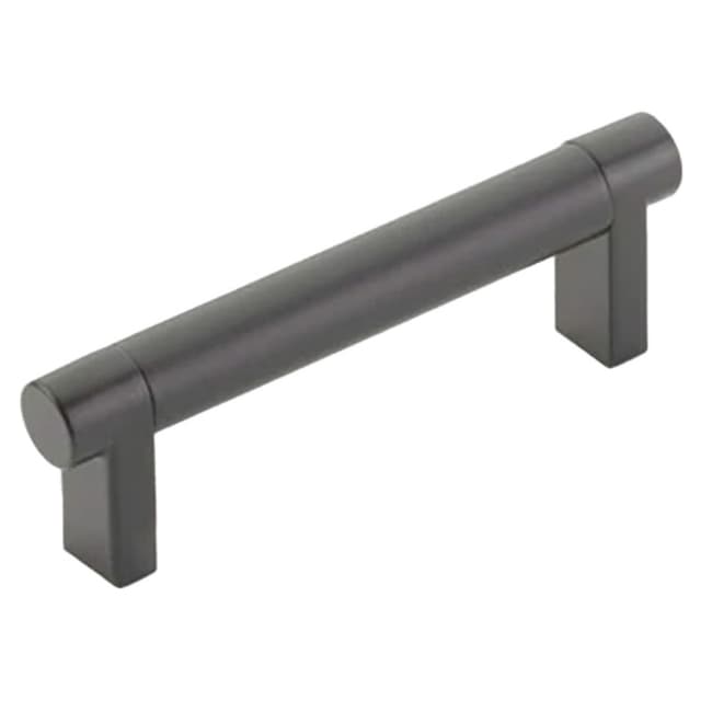 3-1/2" Select Rectangular Stem Smooth Cabinet Pull, Satin Copper/Flat Black