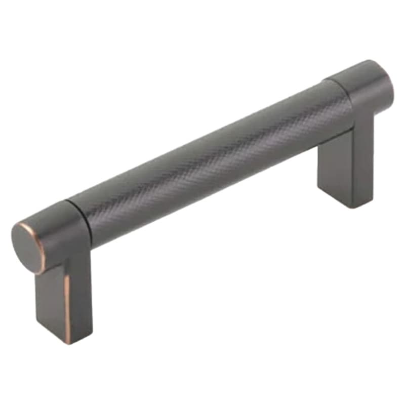 3-1/2" Select Rectangular Knurled Cabinet Pull, Oil Rubbed Bronze/Satin Copper