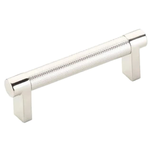 3-1/2" Select Rectangular Knurled Cabinet Pull, Polished Nickel/Satin Copper