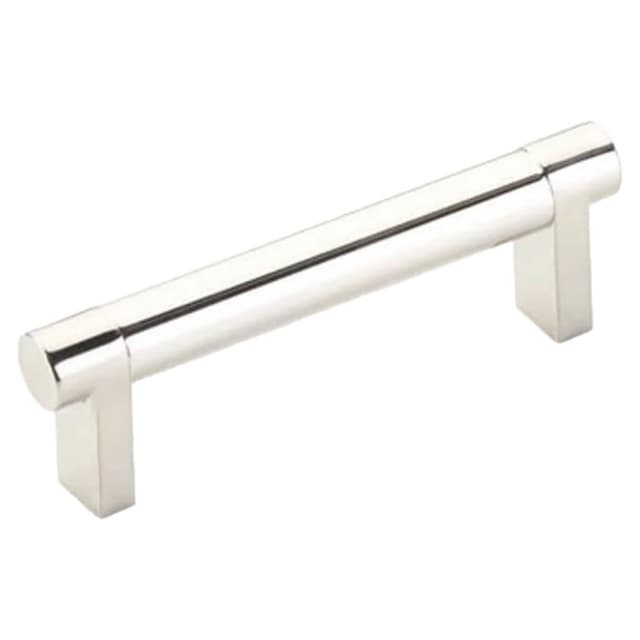 3-1/2" Select Rectangular Stem Smooth Cabinet Pull, Flat Black/Polished Nickel